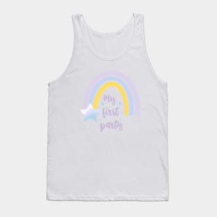 My first party quote, lettering, rainbow art, star baby shower Tank Top